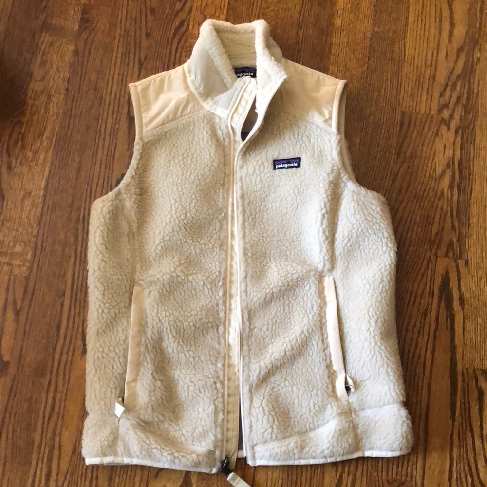 Patagonia Cream Shearling Vest